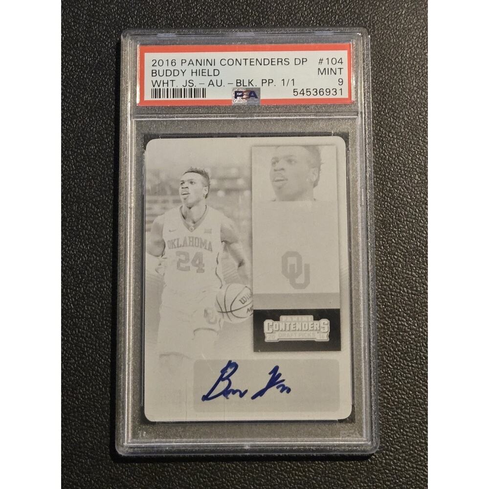 2016 Contenders Draft Buddy Hield Auto Printing Plates Black PSA 9 #/1